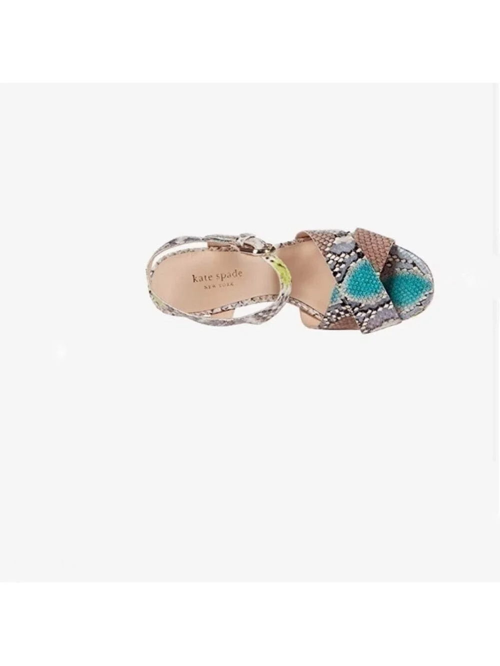 NIB-Kate Spade New York Women's Grace Platform Leather Sandals Lemon Sorbet